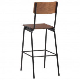 Set mobilier de bar, 3 piese, maro și negru, oțel - Img 11