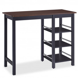 Set mobilier de bar, 3 piese, MDF, negru - Img 3