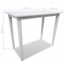 Set mobilier de bar din lemn, masă și 4 scaune, alb - Img 8
