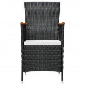 Set mobilier de exterior, 13 piese, poliratan, blat lemn acacia - Img 4