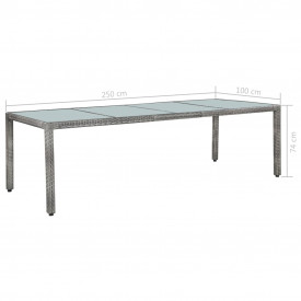 Set mobilier de exterior, 21 piese, poliratan, gri - Img 6