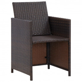 Set mobilier de exterior 21 piese, poliratan, maro - Img 11