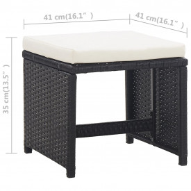 Set mobilier de exterior 21 piese, poliratan, negru - Img 10