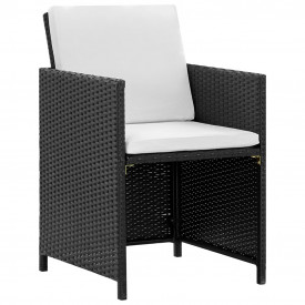 Set mobilier de exterior 37 piese, poliratan, negru - Img 3
