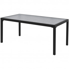 Set mobilier de exterior, 4 piese, negru, textilenă - Img 3
