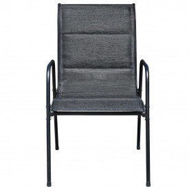 Set mobilier de exterior, 5 piese, oțel, 80 x 71 cm, negru - Img 8