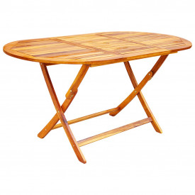 Set mobilier de exterior, 7 piese, lemn masiv de salcâm - Img 6