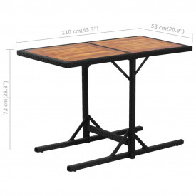 Set mobilier de exterior 7 piese, poliratan, negru - Img 10