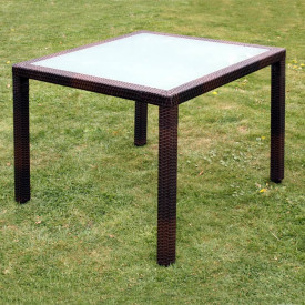Set mobilier de exterior, 9 piese, poliratan, maro - Img 4
