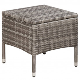 Set mobilier de exterior bistro, poliratan, gri - Img 3