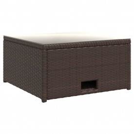 Set mobilier de grădină, 12 piese, poliratan, maro - Img 12