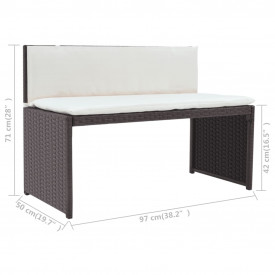 Set mobilier de grădină, 12 piese, poliratan, maro - Img 11