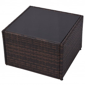 Set mobilier de grădină, 13 piese, poliratan, maro - Img 10