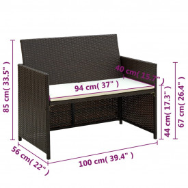 Set mobilier de grădină, 8 piese, maro, poliratan - Img 10