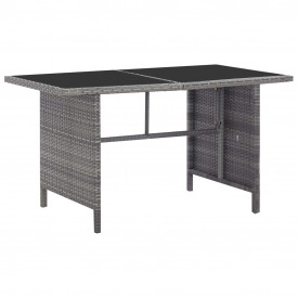 Set mobilier de grădină cu perne, 6 piese, gri, poliratan - Img 8