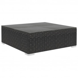 Set mobilier de grădină din poliratan 24 piese Negru - Img 6