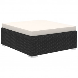 Set mobilier de grădină din poliratan negru 15 buc. - Img 5
