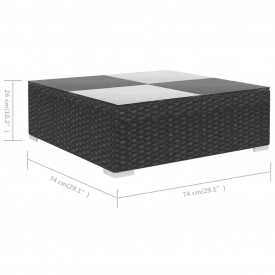 Set mobilier de grădină din poliratan negru 15 buc. - Img 10