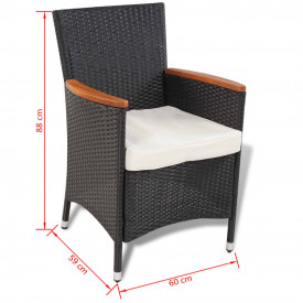 Set mobilier de grădină din ratan cu 4 scaune si masa cu blat de lemn - Img 8