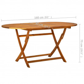 Set mobilier exterior din lemn de acacia, pliabil, șapte piese - Img 10