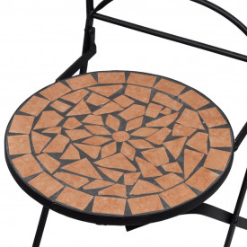 Set mobilier grădină bistro, 60 cm, mozaic, 2 scaune, teracotă - Img 9