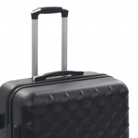Set valiză carcasă rigidă, 3 buc., negru, ABS - Img 7