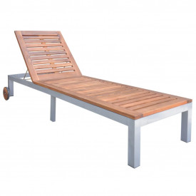 Șezlong de exterior, lemn masiv de acacia, 207 x 70 x 88 cm