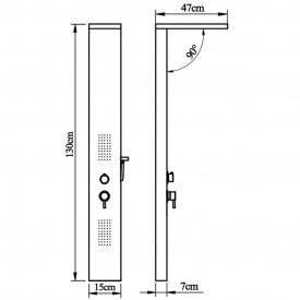 Sistem panel de duș din aluminiu, negru mat - Img 9