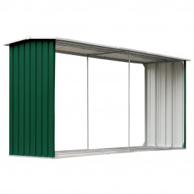 Șopron depozitare lemne, verde, 330x92x153 cm, oțel galvanizat - Img 2