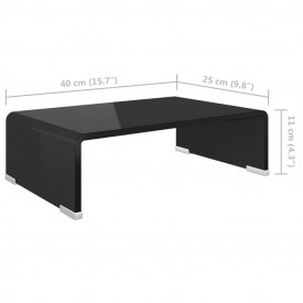 Stativ TV/Suport monitor, sticlă, 40 x 25 x 11 cm, negru - Img 6