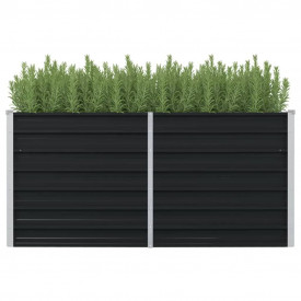 Strat înălțat de grădină antracit 160x80x77 cm oțel galvanizat - Img 1