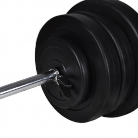 Suport haltere genoflexiuni cu halteră și set gantere 60,5 kg - Img 10
