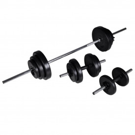 Suport haltere genuflexiuni cu halteră și set gantere 30,5 kg - Img 7