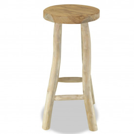 Taburet de bar, lemn de tec, maro - Img 2