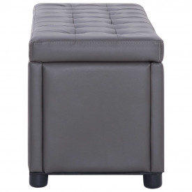 Taburet de depozitare, gri, 87,5 cm, piele artificială - Img 3