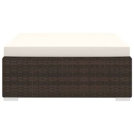 Taburet modular, 1 buc., maro, poliratan, cu pernă - Img 2