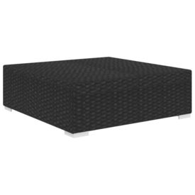 Taburet modular, 1 buc., negru, poliratan, cu pernă