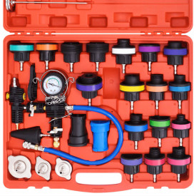 Tester presiune radiator cu kit de evacuare vid și reumplere 27 piese - Img 5