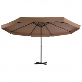 Umbrelă de exterior cu bază portabilă, gri taupe - Img 2