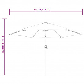 Umbrelă de soare de exterior, stâlp din metal, 300 cm, antracit - Img 8