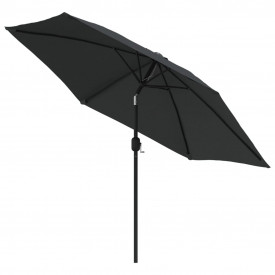 Umbrelă de soare exterior cu LED &amp; stâlp de oțel antracit 300cm - Img 4