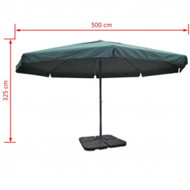 Umbrelă din aluminiu cu bază portabilă, verde - Img 9