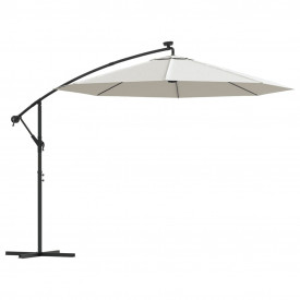 Umbrelă soare suspendată, iluminare LED, stâlp metalic 300 cm - Img 2