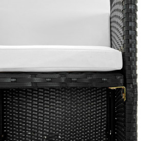 vidaXL 13 piese Set mobilier de exterior, negru, poliratan - Img 4