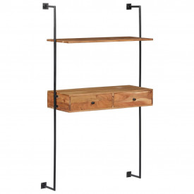 vidaXL Birou de perete, 90 x 40 x 170 cm, lemn masiv de acacia - Img 9