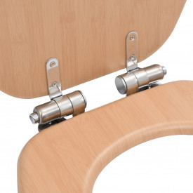 vidaXL Capac WC cu închidere silențioasă, MDF, design bambus - Img 6