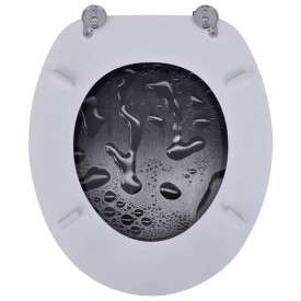 vidaXL Capace WC cu închidere standard 2 buc., MDF, design Apă - Img 6