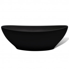 vidaXL Chiuvetă ceramică, 40 x 33 cm, negru - Img 5