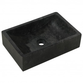 vidaXL Chiuvetă, negru, 45 x 30 x 12 cm, marmură - Img 2