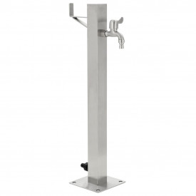 vidaXL Coloană de apă de grădină, pătrat, 65 cm, oțel inoxidabil